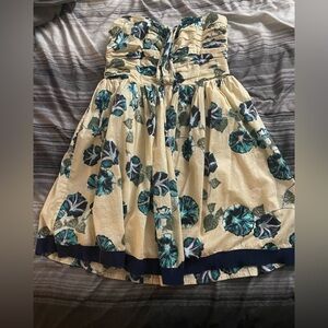 Alberta Ferretti Blue Sleeveless Sweetheart Mini Dress